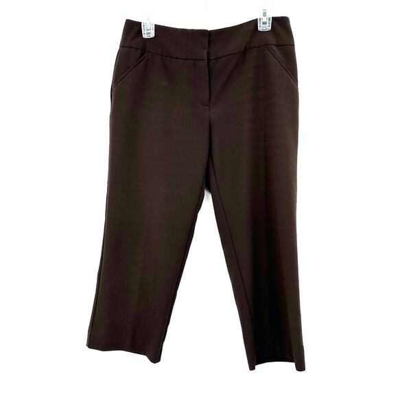 Nicole Miller Size 6 Pants Brown‎ Hook and Bar Wide Leg Straight Fit Workwear - Picture 1 of 4
